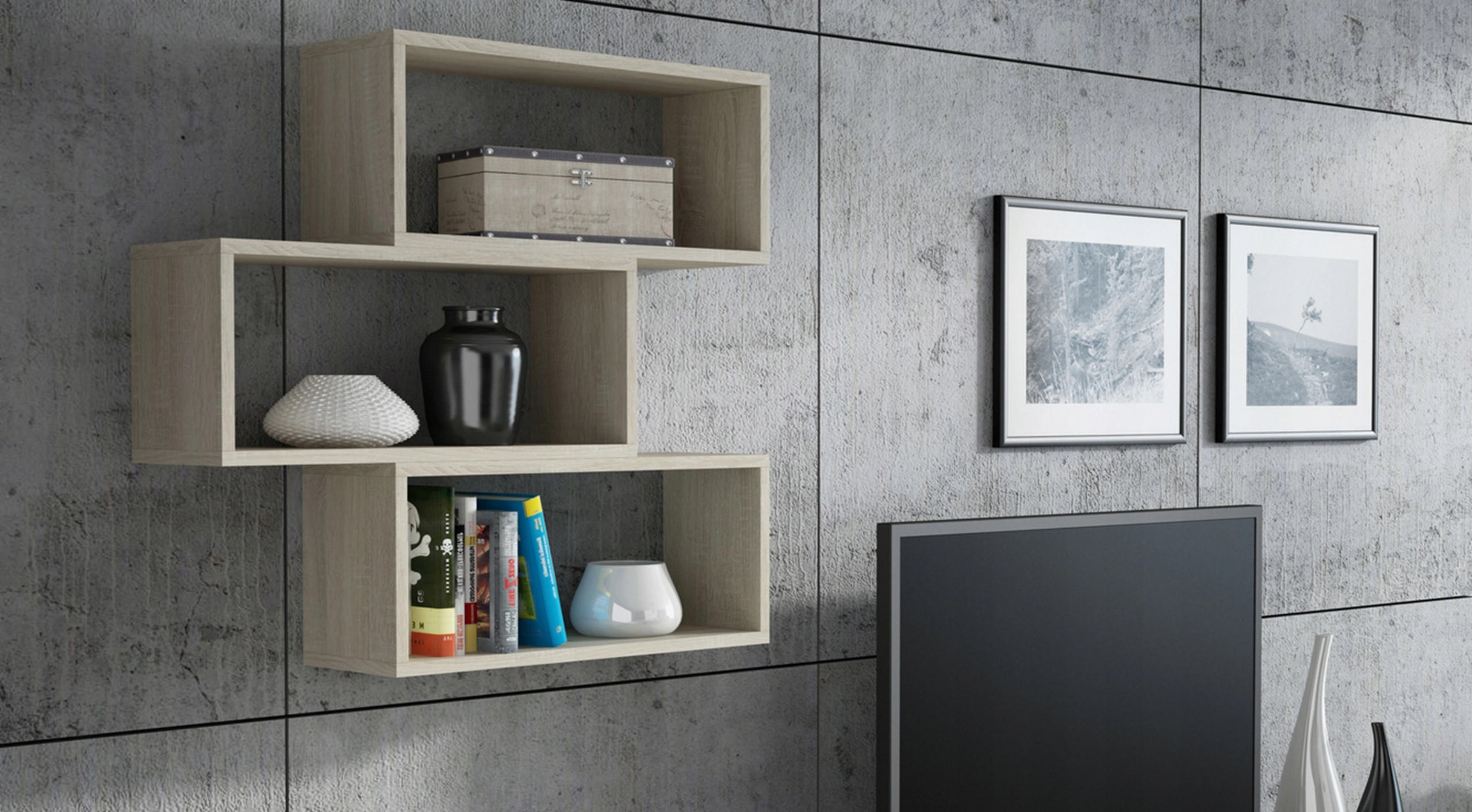 WANDREGAL Adam 3 Regalwürfel Sonoma Eiche 65/21/93 cm - Sonoma Eiche, Holzwerkstoff (65/93/21cm) - Matkam Möbel