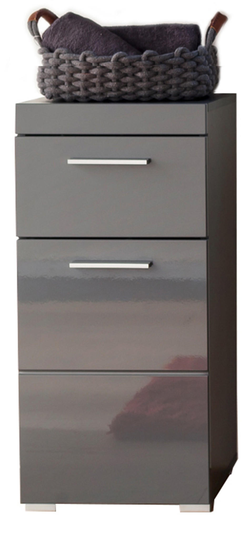 Top.Furn Badschrank Grau 37x79x31 cm