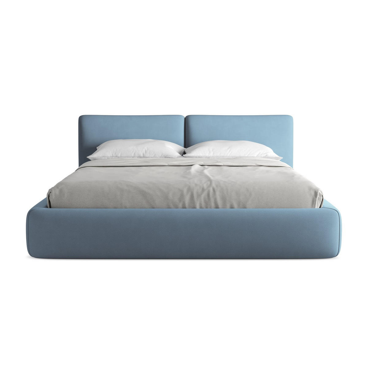 POLSTERBETT mit Bettkasten und Lattenrost 200x228 Blau - Blau/Blaugrau, Kunststoff/Textil (180/200cm) - LaMiaSofa
