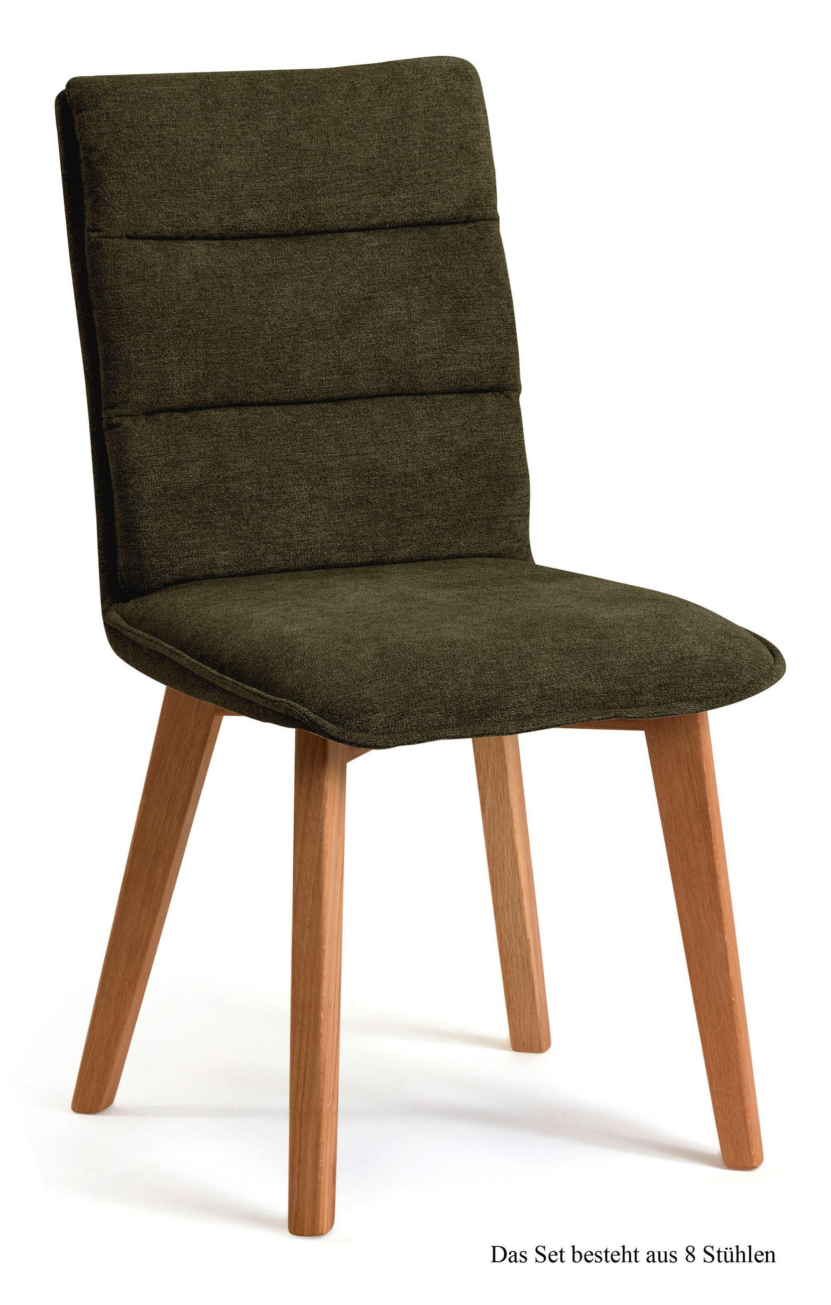 ESSZIMMERSTUHL (8er-Set) Darija 47x92x60 Eiche geölt/Khaki - Dunkelgrün/Eichefarben, Kunststoff (60/92/47cm) - 58aufmkessel