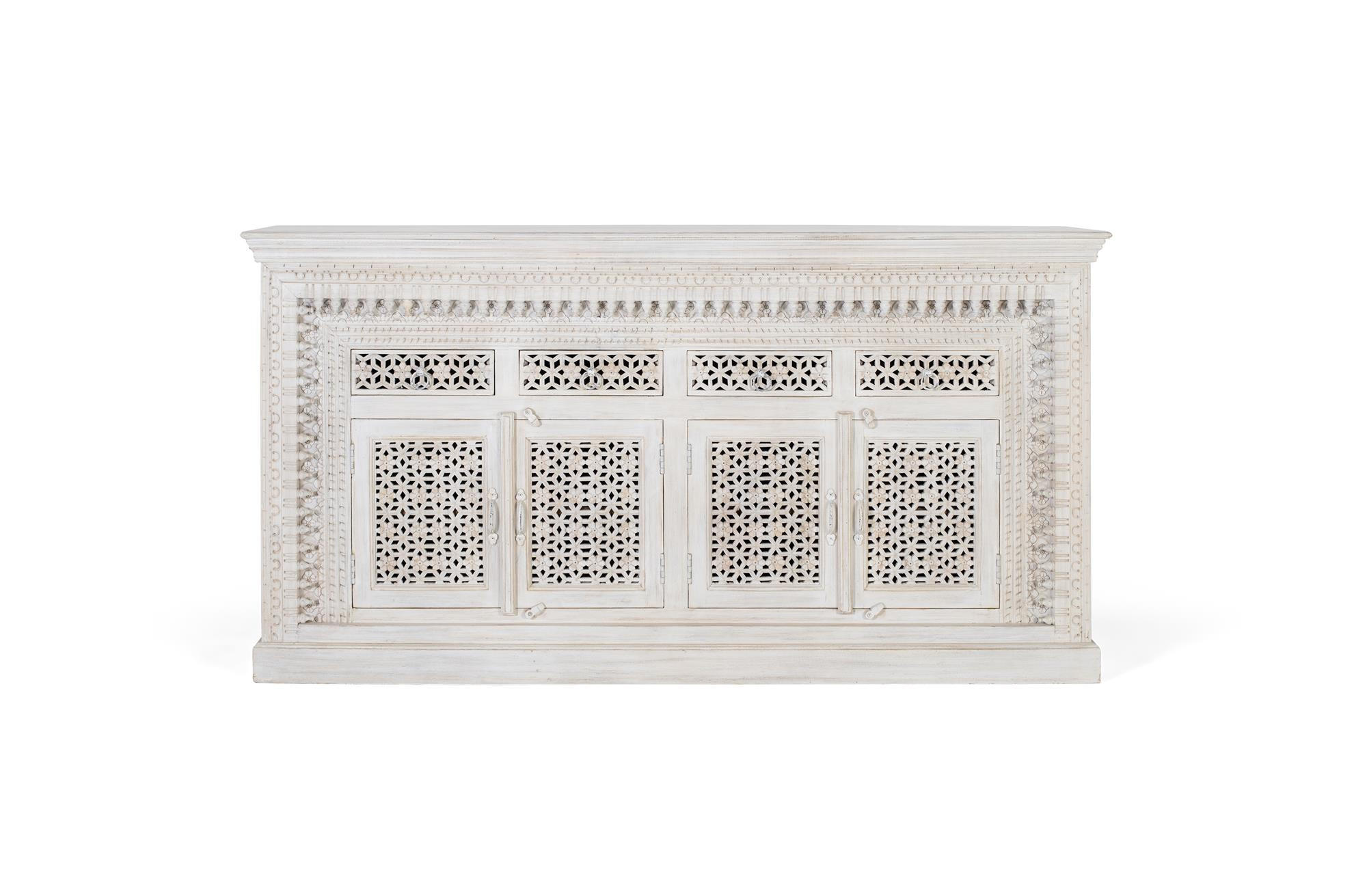 SIDEBOARD aus gealtertem weißem Mangoholz - Perlmutt, Holz (40/100/190cm) - Giner y Colomer