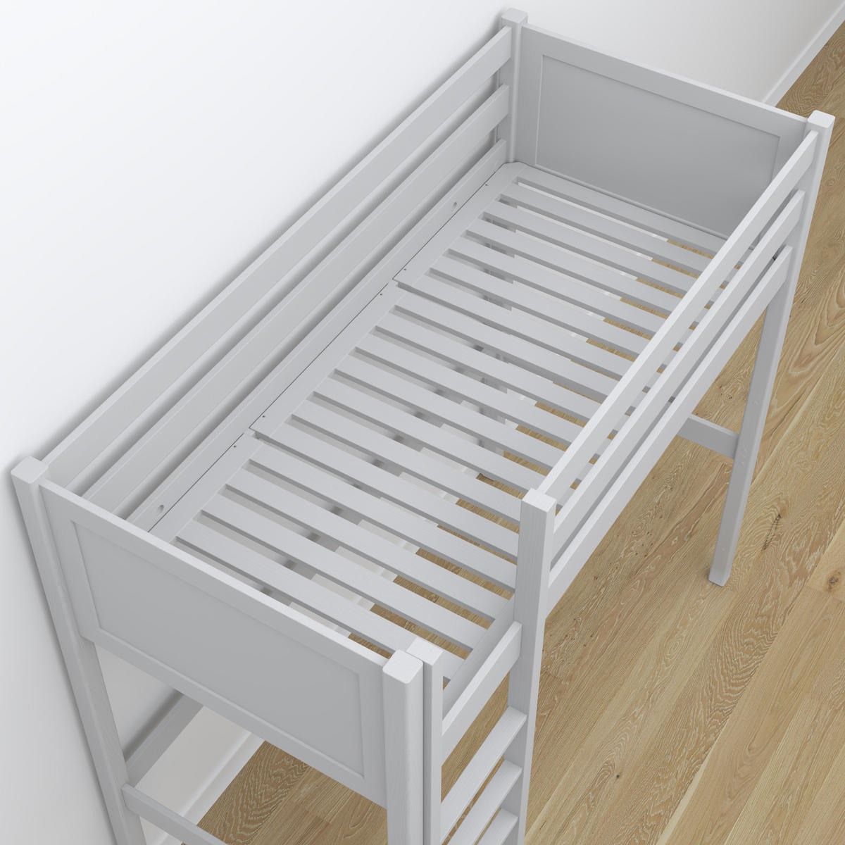 HOCHBETT N06 mit Schreibtisch Grau 90/190 - Grau, Naturmaterialien/Holz (90/190cm) - N-Wood
