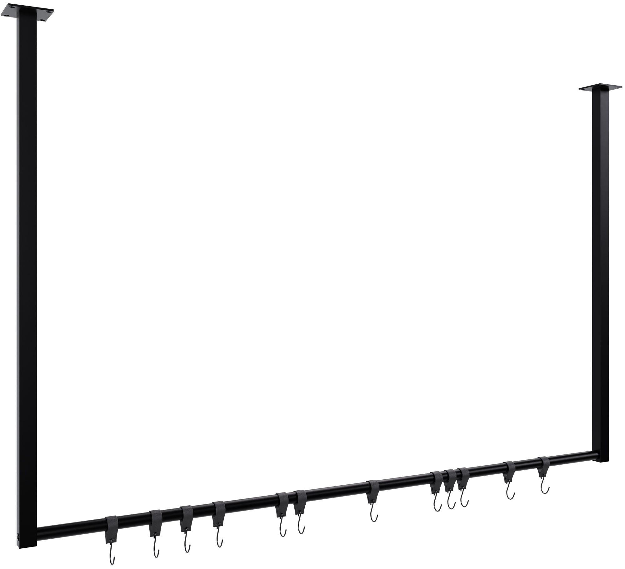 KLEIDERSTANGE Metall Schwarz - Schwarz, Metall (120/80/7cm) - CLP