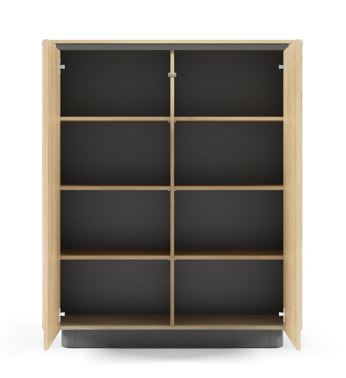 KOMMODE Weiß ORRO Hoch Rund 2 Türen - Beige, Holzwerkstoff (113.2/133.1/38.1cm) - Sepro Meble