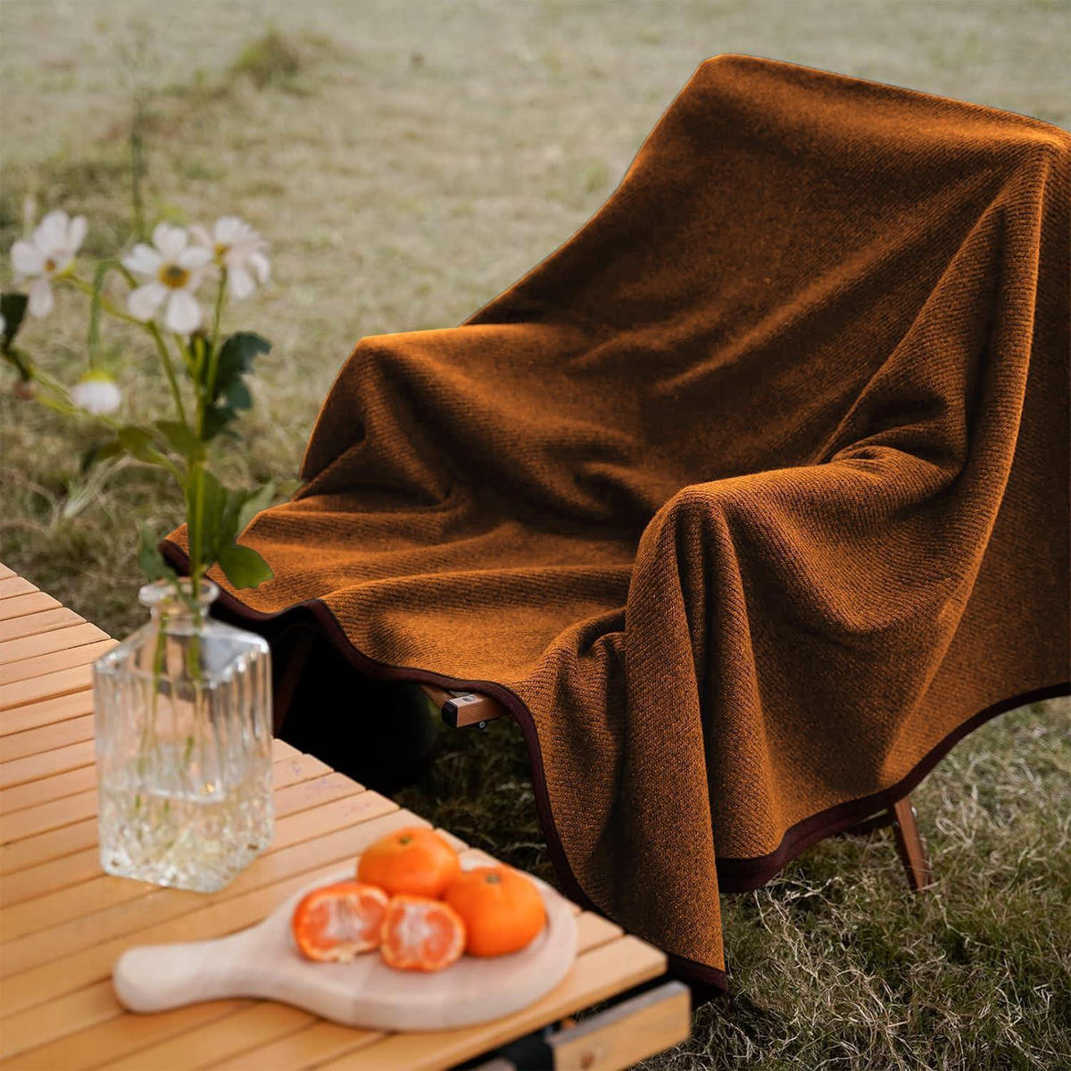 WOLLDECKE Merino 160 x 200 cm - Braun, Textil (160/200cm)