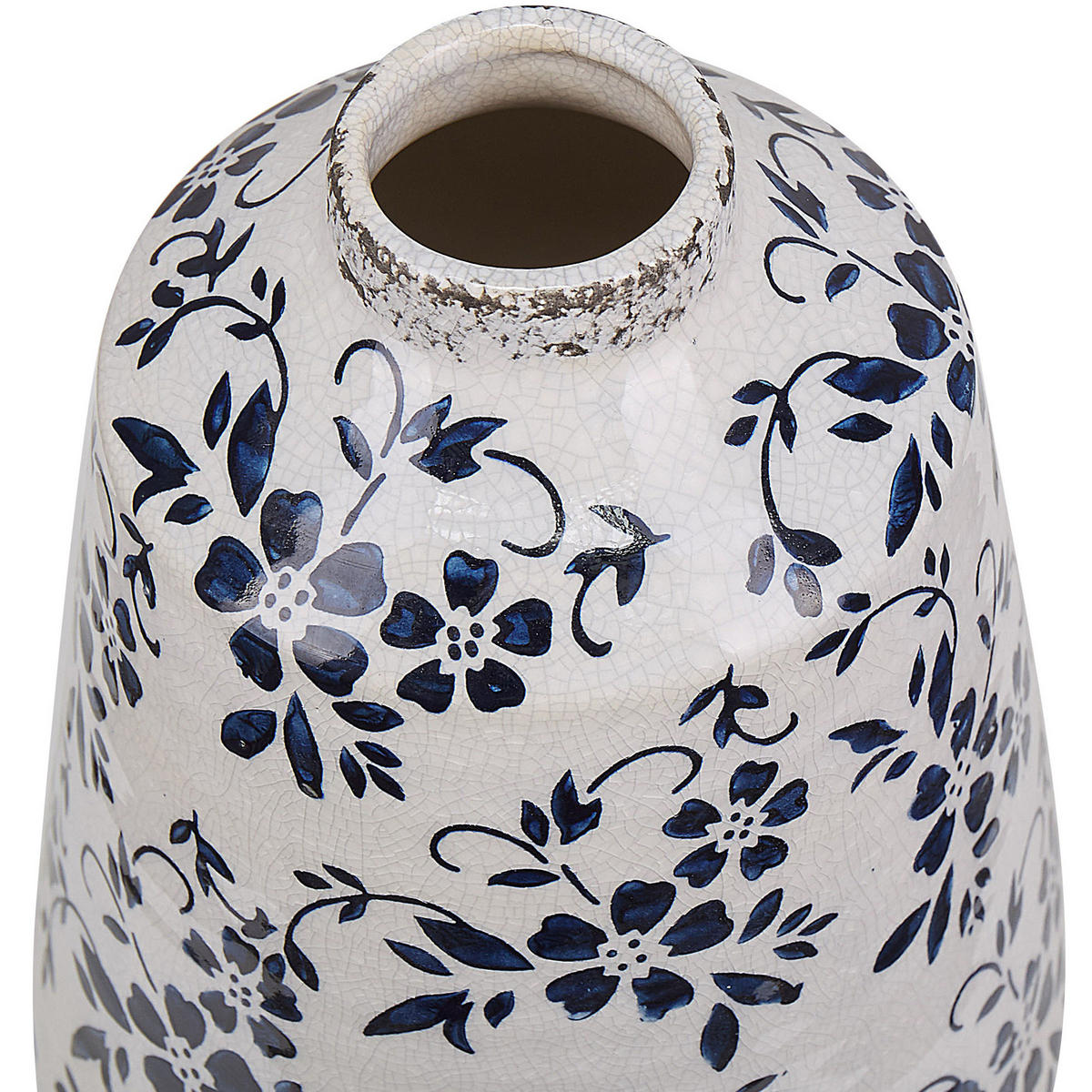 BLUMENVASE Steinzeug weiß Maroneia - Weiß, Stein (25cm) - Beliani