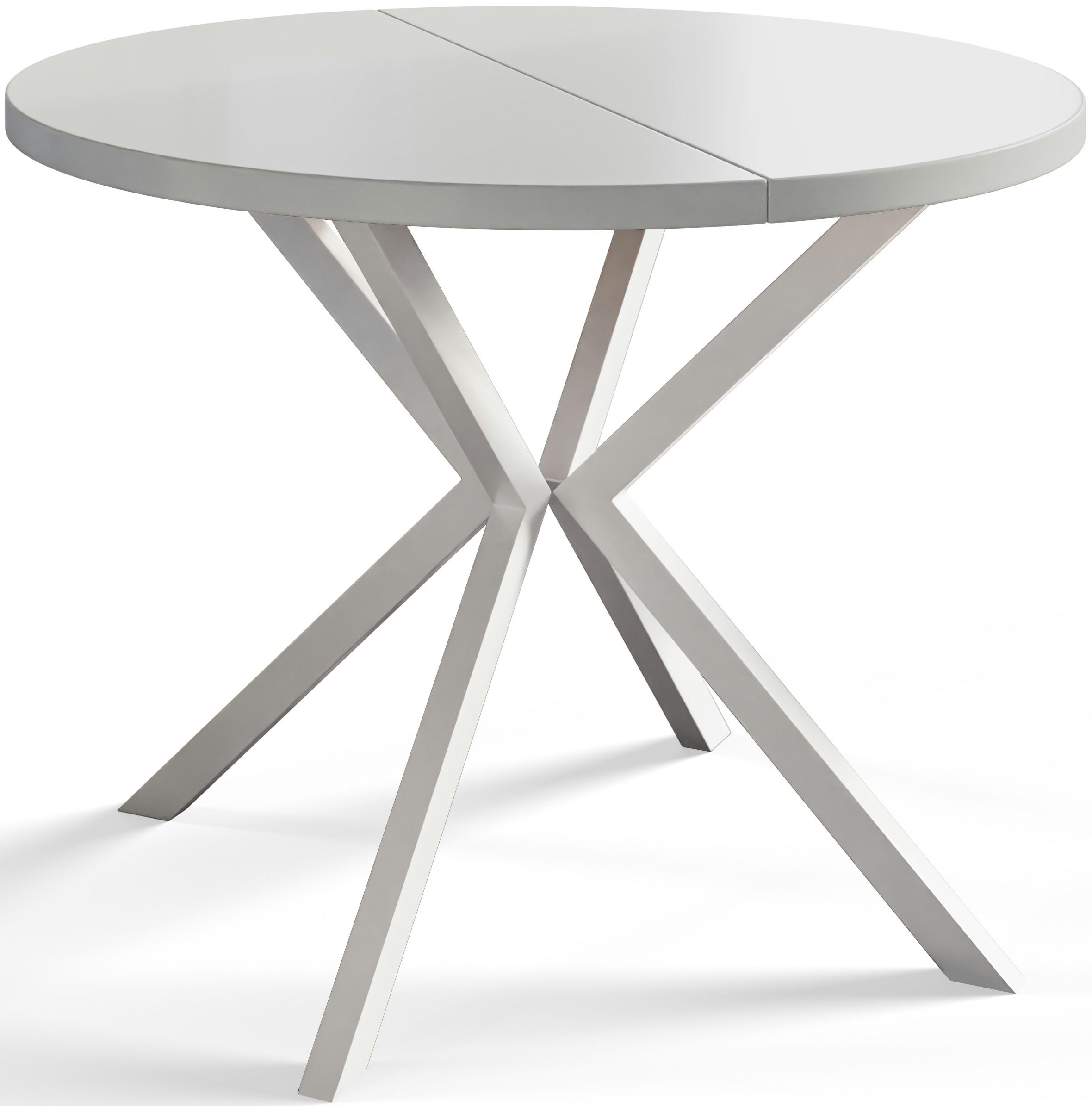ESSZIMMERTISCH LOFT LITEN, ausziehbarer Tisch 120 cm/200 cm, Farbe: Weiß, mit Metallbeinen in Farbe Weiß - Weiß, Holzwerkstoff (120/120/76cm) - Alpi-Möbel