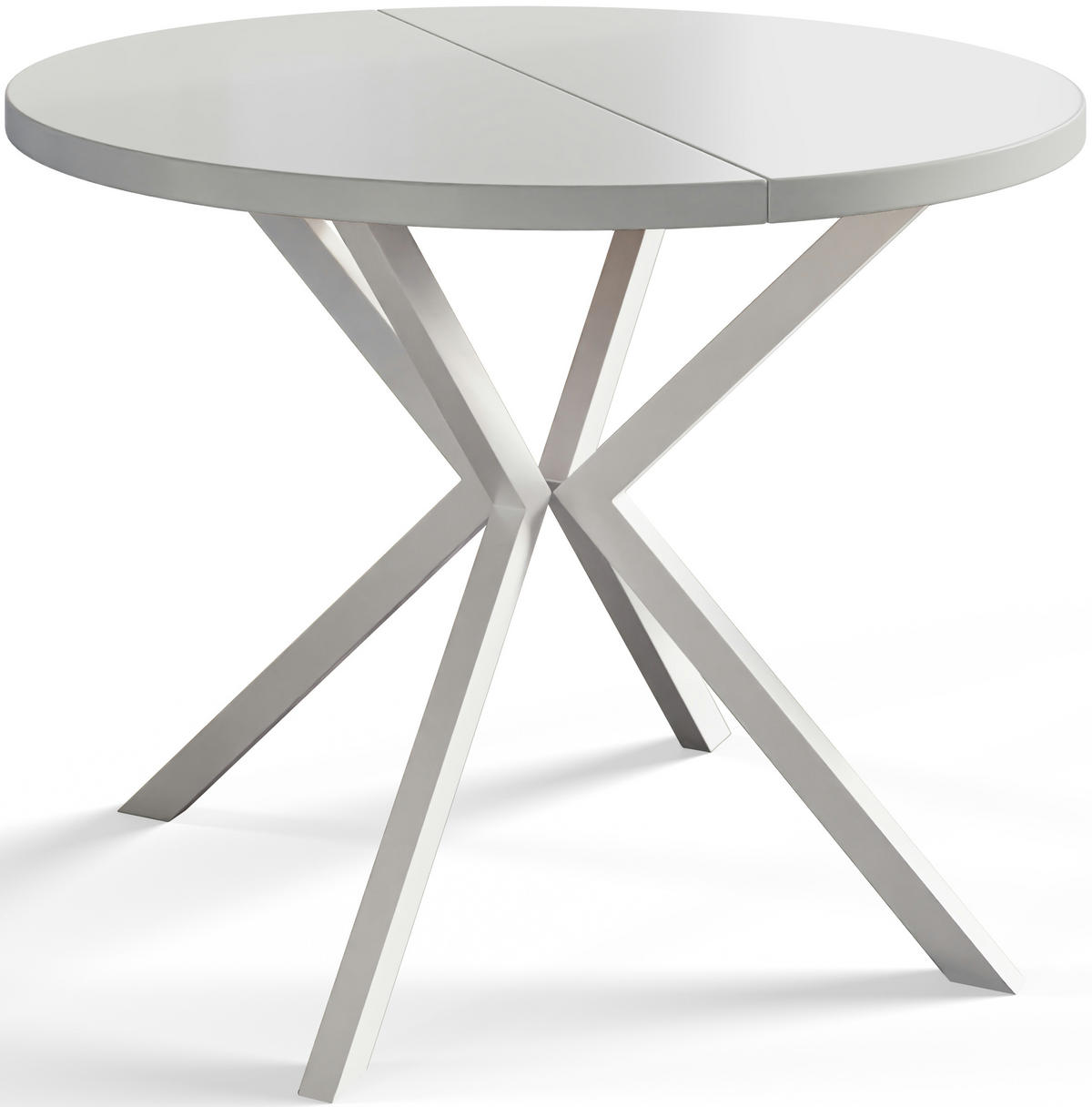 ESSZIMMERTISCH LOFT LITEN, ausziehbarer Tisch 120 cm/200 cm, Farbe: Weiß, mit Metallbeinen in Farbe Weiß - Weiß, Holzwerkstoff (120/120/76cm) - Alpi-Möbel