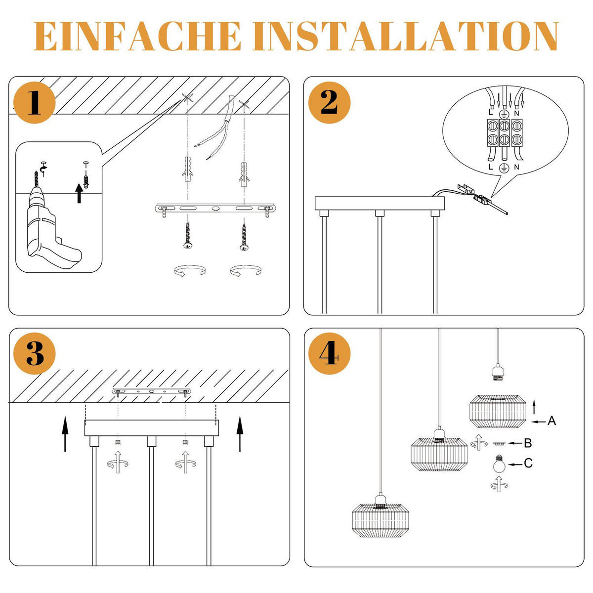 PENDELLEUCHTE BIELEFELD Ⅲ 71/15/150 cm - Schwarz, Metall (71/15/150cm) - Nettlife