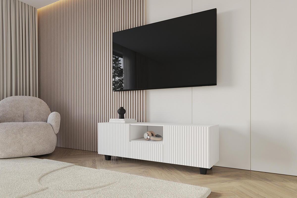 LOWBOARD NOA-2-S 140x50x41 cm - Weiß - Schwarz/Weiß, Holzwerkstoff (140/50/41cm) - ALTDECOR