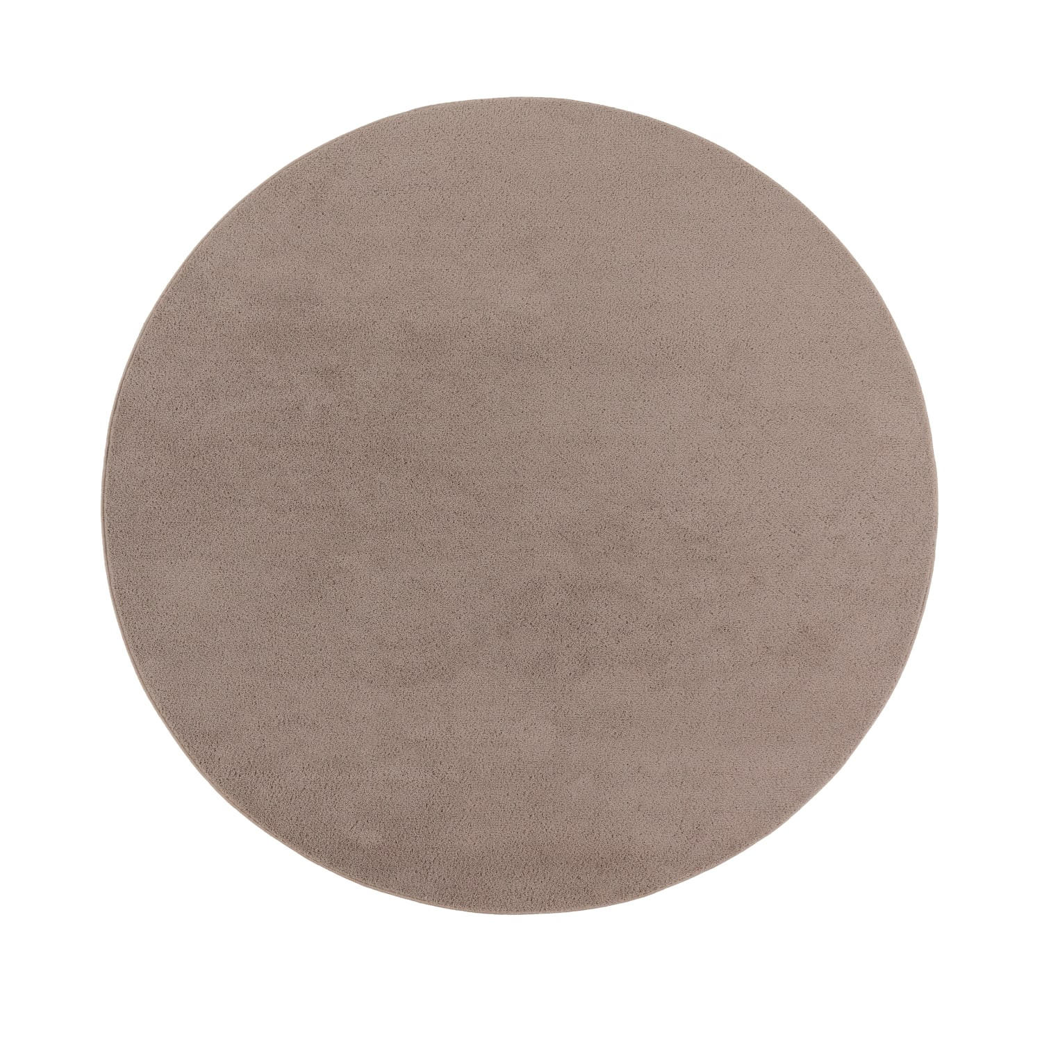 TEPPICH Kurzflor waschbar Unifarben Wohnzimmer schmutzabweisend Taupe Rund 120D - Taupe, Textil (120/120cm) - KADIMA DESIGN