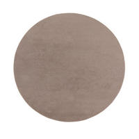 TEPPICH Kurzflor waschbar Unifarben Wohnzimmer schmutzabweisend Taupe Rund 160D - Taupe, Textil (160/160cm) - KADIMA DESIGN
