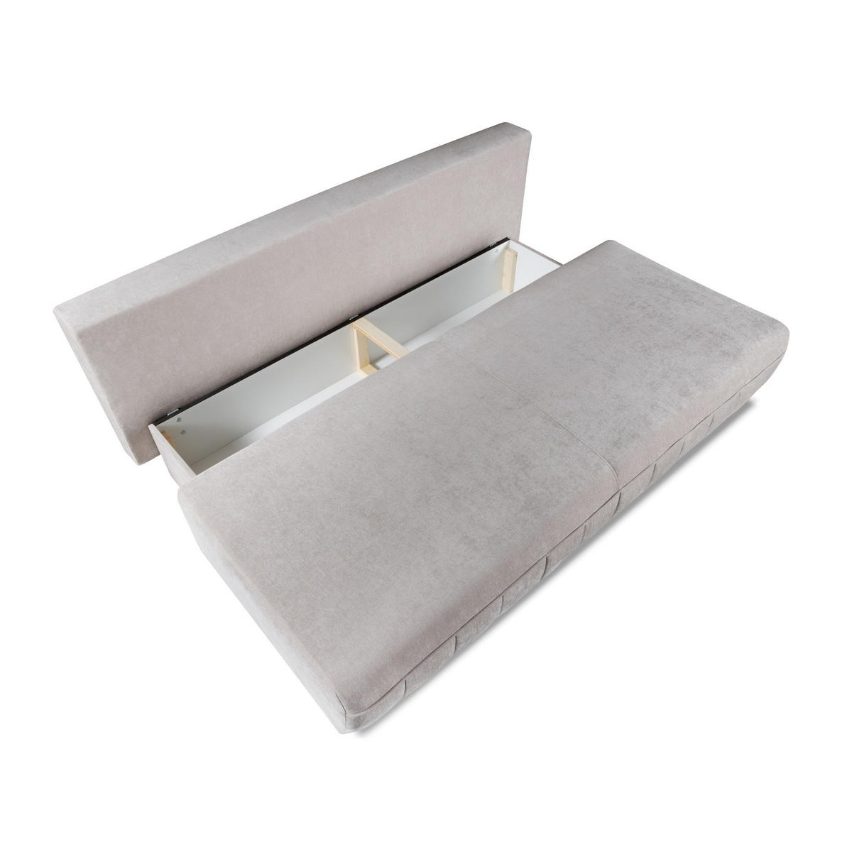 SCHLAFSOFA Aruna, Hellgrau - Hellgrau, Textil/Metall (200/90/98cm) - Bettso