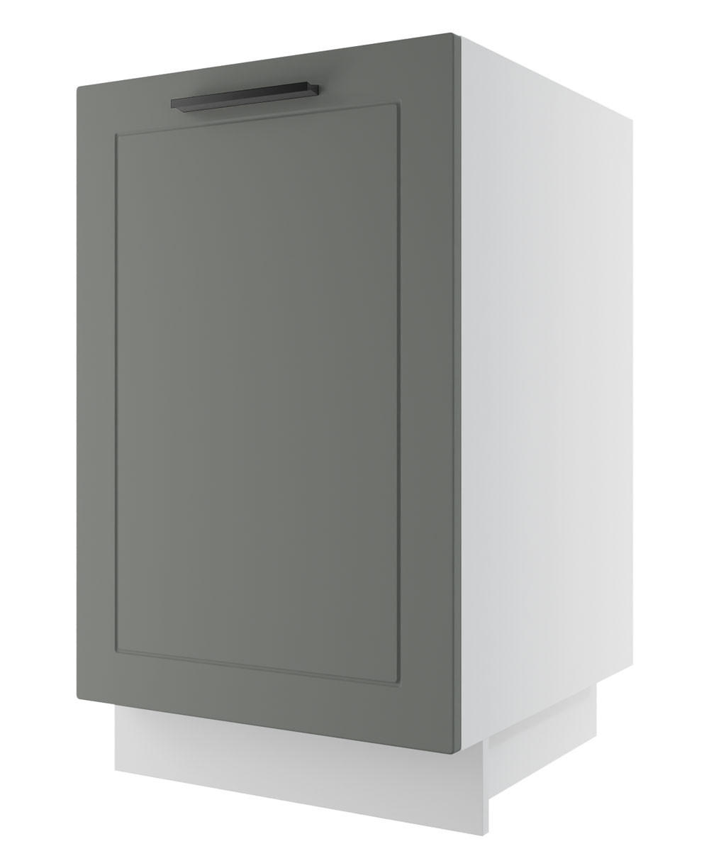 KÜCHENUNTERSCHRANK Kvantum D1D/50 Dust Grey Matt / Weiß Matt 50 / 50 / 82cm - Weiß/Grau, Holz/Holzwerkstoff (50/82/50cm) - Feldmann-Wohnen