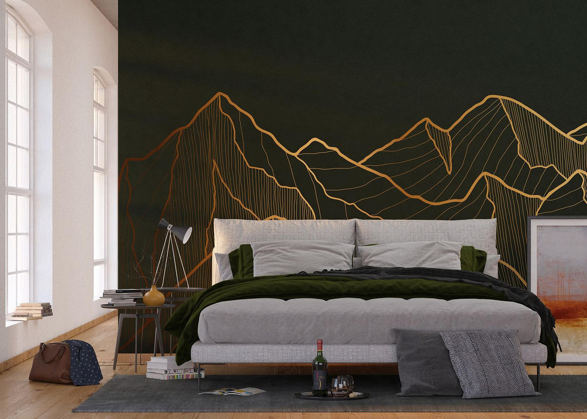 FOTOTAPETE Berglandschaft 375 x 270 cm - Schwarz, Papier (375/270cm) - Sanders & Sanders