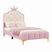 BETT mit Lattenrost 90x200 cm PU Pink - Pink, Holz (90/200cm) - Meubliv