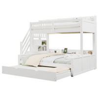 ETAGENBETT 140x200 cm mit Ausziehbett, Weiß - Weiß, Holz (140/200cm) - KOMHTOM