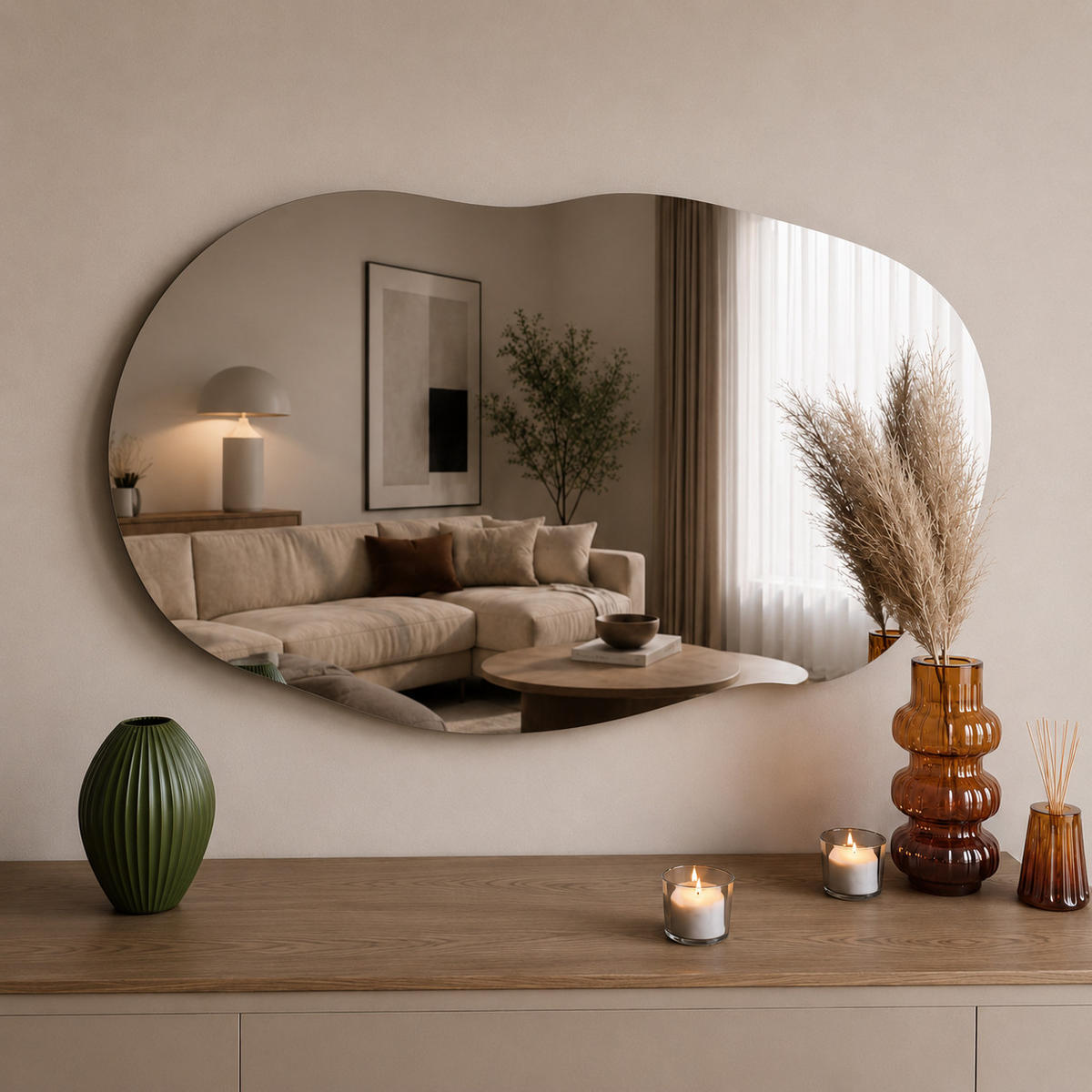 SPIEGEL Tranquila 52x89cm - Silberfarben, Holzwerkstoff (52/89/3.5cm) - moebel17