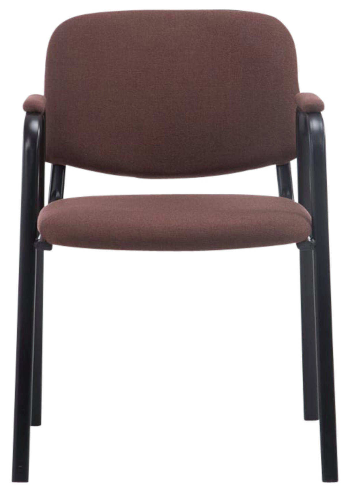 BESUCHERSTUHL 4er Set Stoff braun - Schwarz/Braun, Textil/Metall (53/79/55cm) - CLP