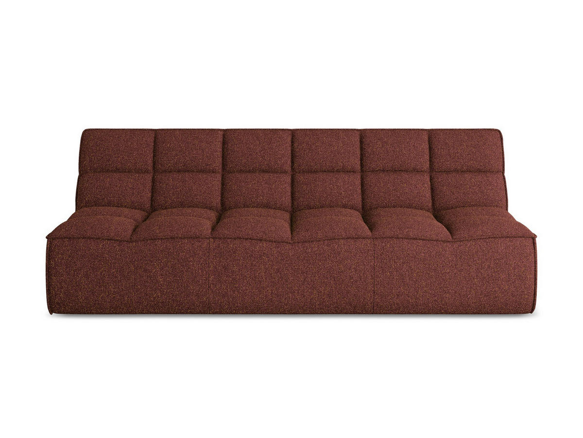 3-SITZER SOFA Strukturstoff Stoff Rot - Bordeaux/Rot, Kunststoff/Textil (210/75/93cm) - Makamii