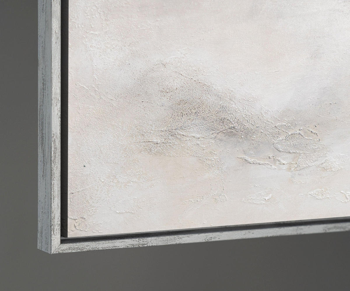GEMÄLDE Nebulöse Ferne Schattenfugenrahmen Hellgrau 120x60 cm - Hellgrau, Holz (120/60cm) - YS-art gallery