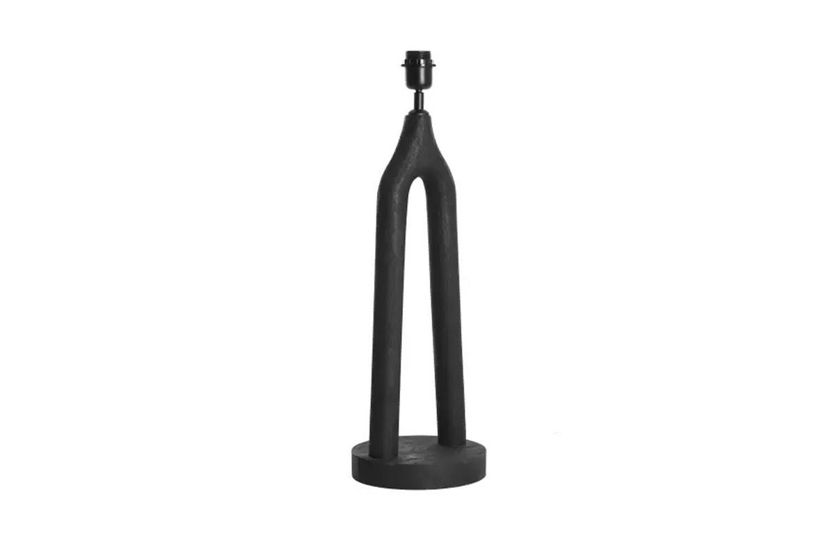 TISCHLEUCHTE XITTA Ø20x55 cm, Holz, Schwarz - Schwarz, Holz (20/20/55cm) - Light & Living