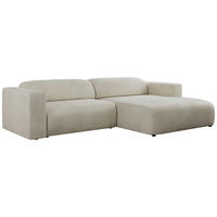 ECKSOFA PASADENA Beige Velvet - Rechts Seite - Beige/Schwarz, Kunststoff/Textil (180/288cm) - MKS