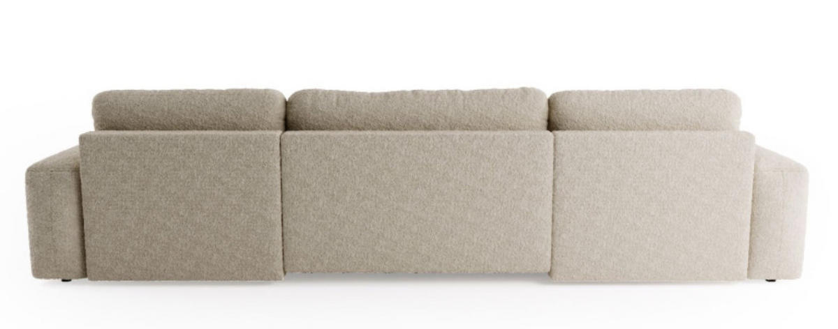 ECKSOFA Hellbeige ILO Mit Bettkasten Und Schlaffunktion - Beige, Textil (374/177cm) - Sepro Meble