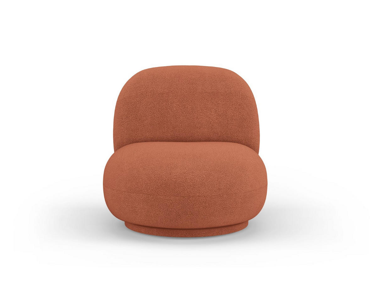 DREHSESSEL Chuck aus Boucle ziegelstein - Braun, Textil (77/80/78cm) - Micadoni