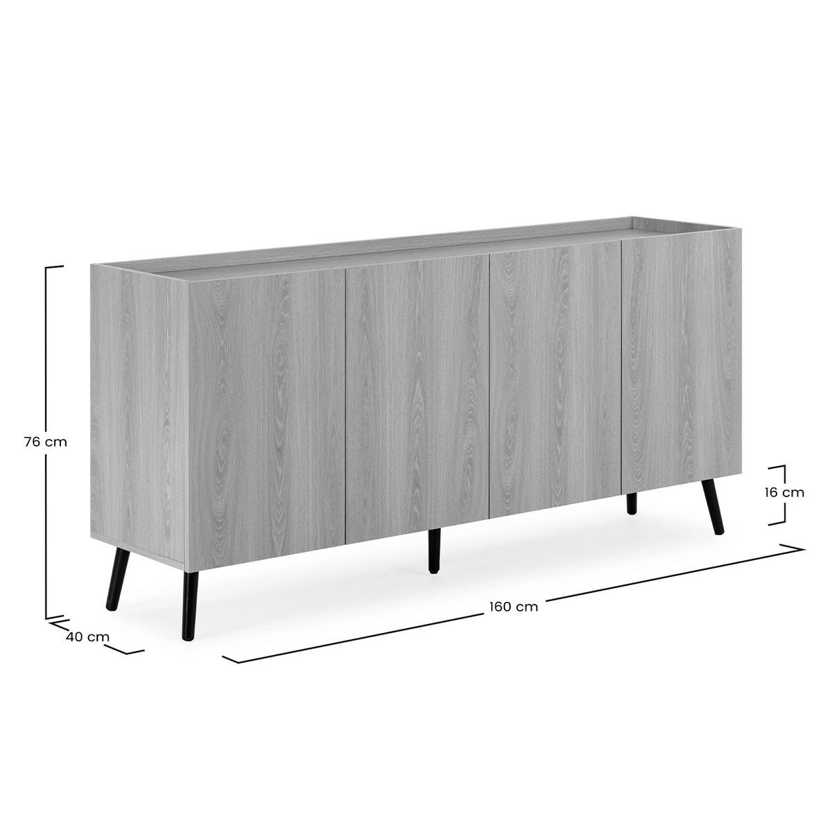 SIDEBOARD Siren 4 türen Eichenfarbe - Honigeiche, Holzwerkstoff (160/76/40cm)