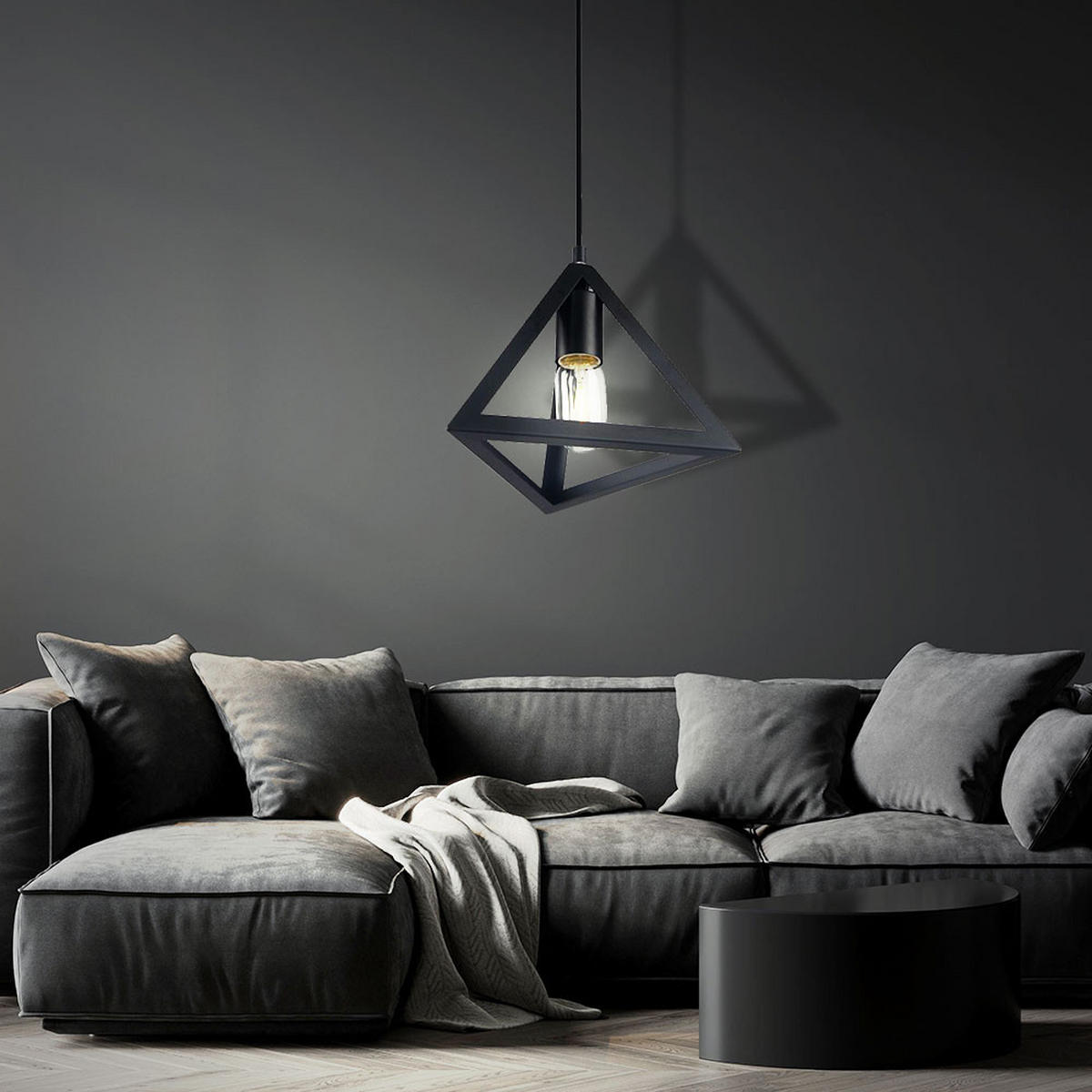 LED HÄNGELEUCHTE Metall Schwarz - Schwarz, Metall (25/25/120cm)