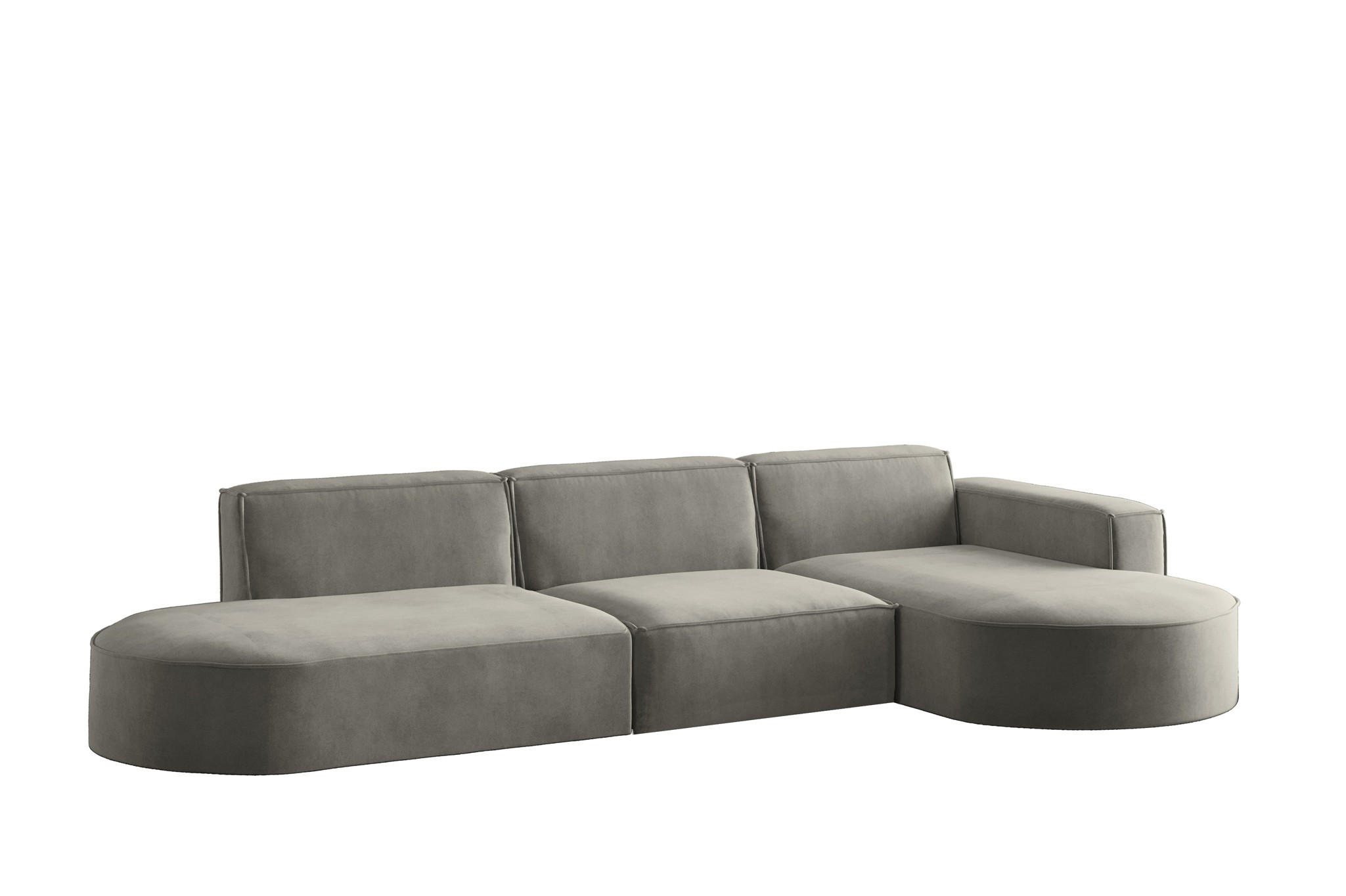 ECKSOFA Palma In Noel - Grau, Holzwerkstoff/Textil (296/165cm) - Fun Möbel