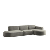 ECKSOFA Palma In Noel - Grau, Holzwerkstoff/Textil (296/165cm) - Fun Möbel