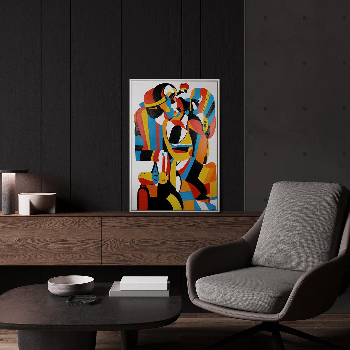 GEMÄLDE Ausdrucksform Schattenfugenrahmen Weiß 60x40 cm - Weiß, Holz (60/40cm) - YS-art gallery