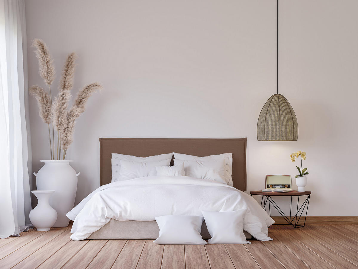 KOPFTEIL Gepolstertes aus 100% Leinenstoff Braun 145/100/8 cm EDMOND - Braun, Textil (145/100/8cm) - RNT By Really Nice Things