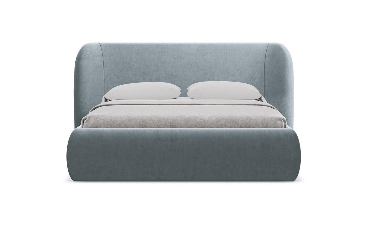 POLSTERBETT mit Bettkasten und Lattenrost 190x215 Blau - Blau/Schwarz, Kunststoff/Textil (140/200cm) - Makamii