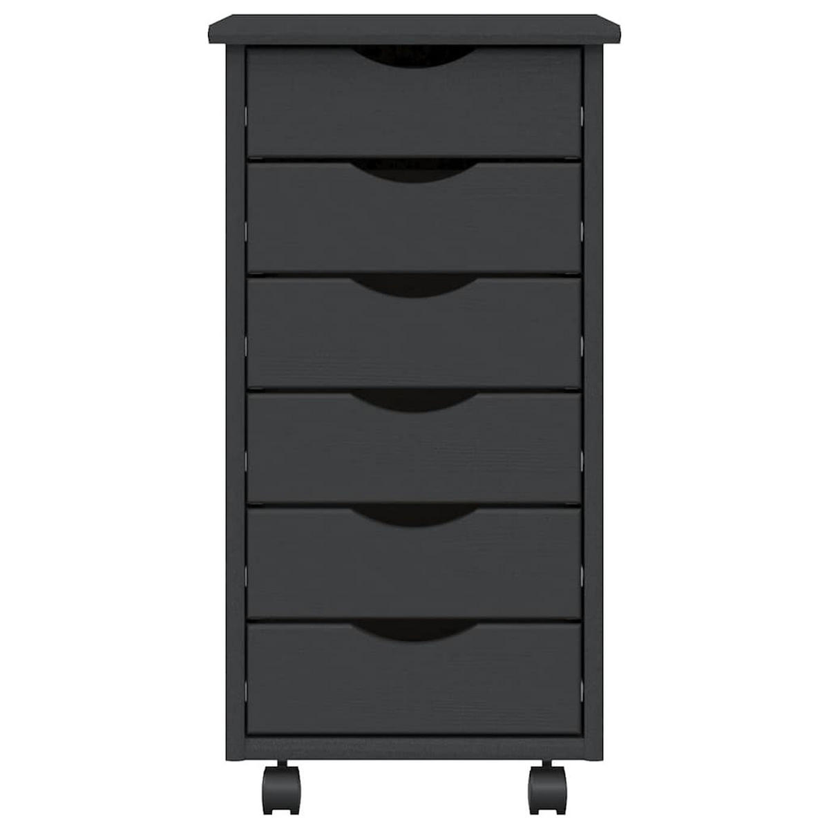 ROLLSCHRANK Mit Schubladen Moss Grau Massivholz Kiefer - Grau, Holz (39/65.5/34cm) - vidaXL
