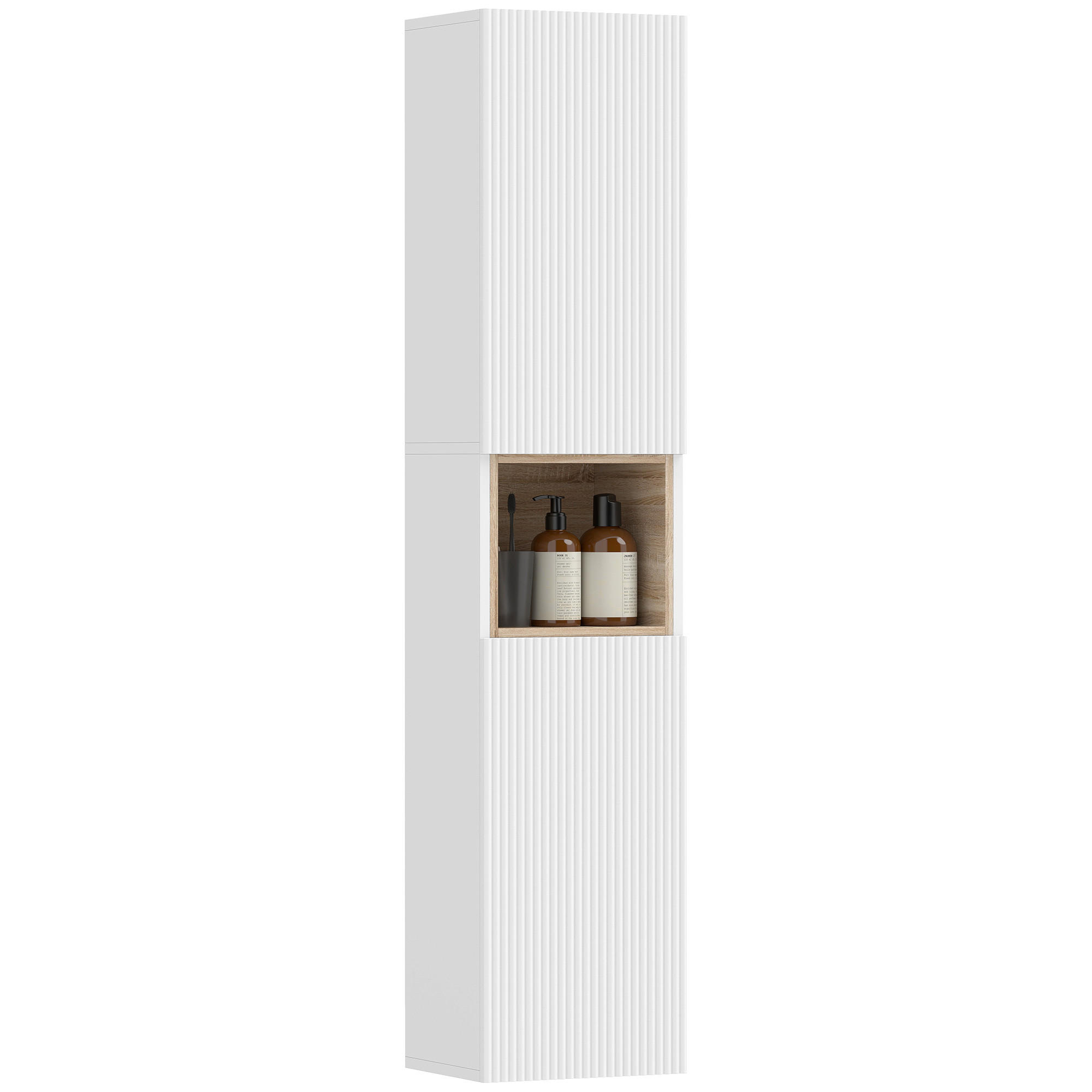 HOCHSCHRANK DE-08530 mit 2 Türen Weiß - Weiß, Holzwerkstoff (24/140/30cm) - ComfortXL