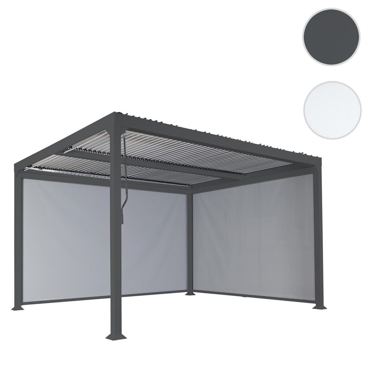 ALU PERGOLA MIT SEITENWAND Anthrazit - Anthrazit, Metall (306/224/306cm) - MCW