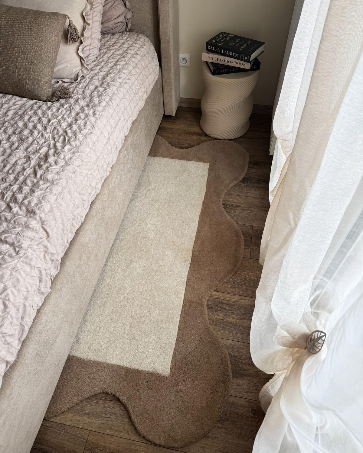 KOBEREC Béžový 160/230 cm Vlna Sanghar - béžová, textil (160/230cm) - Beliani