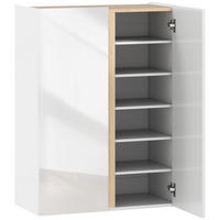 SCHUHSCHRANK mit 2 Hochglanz Türen Schuhregal mit 6 Verstellbaren Fächern, Weiß - Weiß Hochglanz/Weiß, Holzwerkstoff/Kunststoff (33.5/95/70cm) - HOMCOM