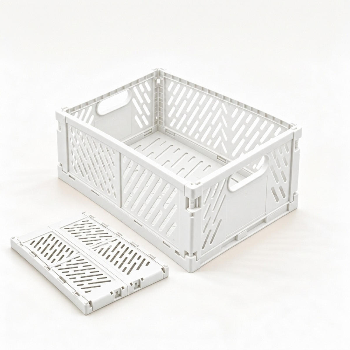 CUTIE Albă pliabilă set-de-4 plastic - alb, material plastic (29/12/21cm) - Relaxdays