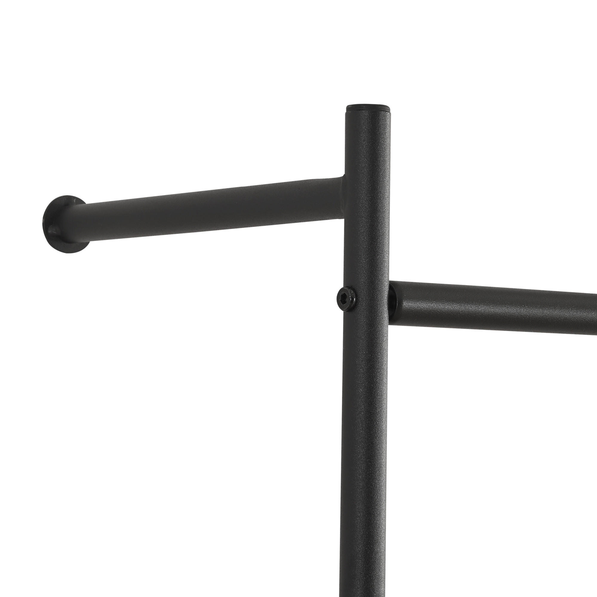 Thumbnail - [en.casa] Wandgarderobe, Schwarz, Holzwerkstoff, 2 Fächer, 60x162x26 cm, Garderobe, Garderobenleisten & Garderobenhaken