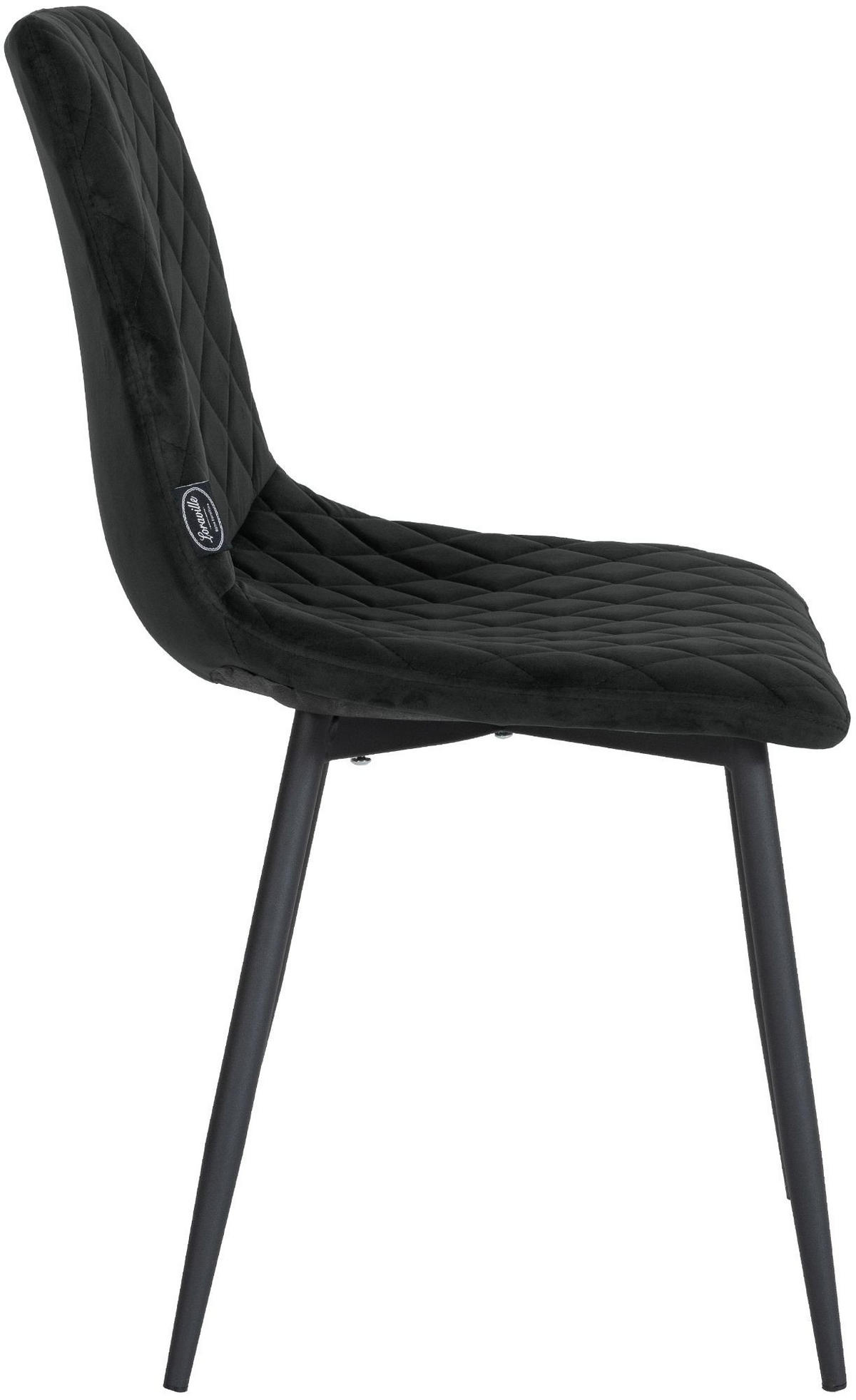 STUHL Samt schwarz - Schwarz, Textil/Metall (45/83/57cm) - CLP