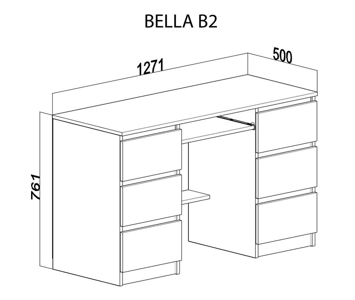 COMPUTERTISCH Bella B2 artisan - Eiche Artisan, Holzwerkstoff (50/127/76cm) - roe furniture