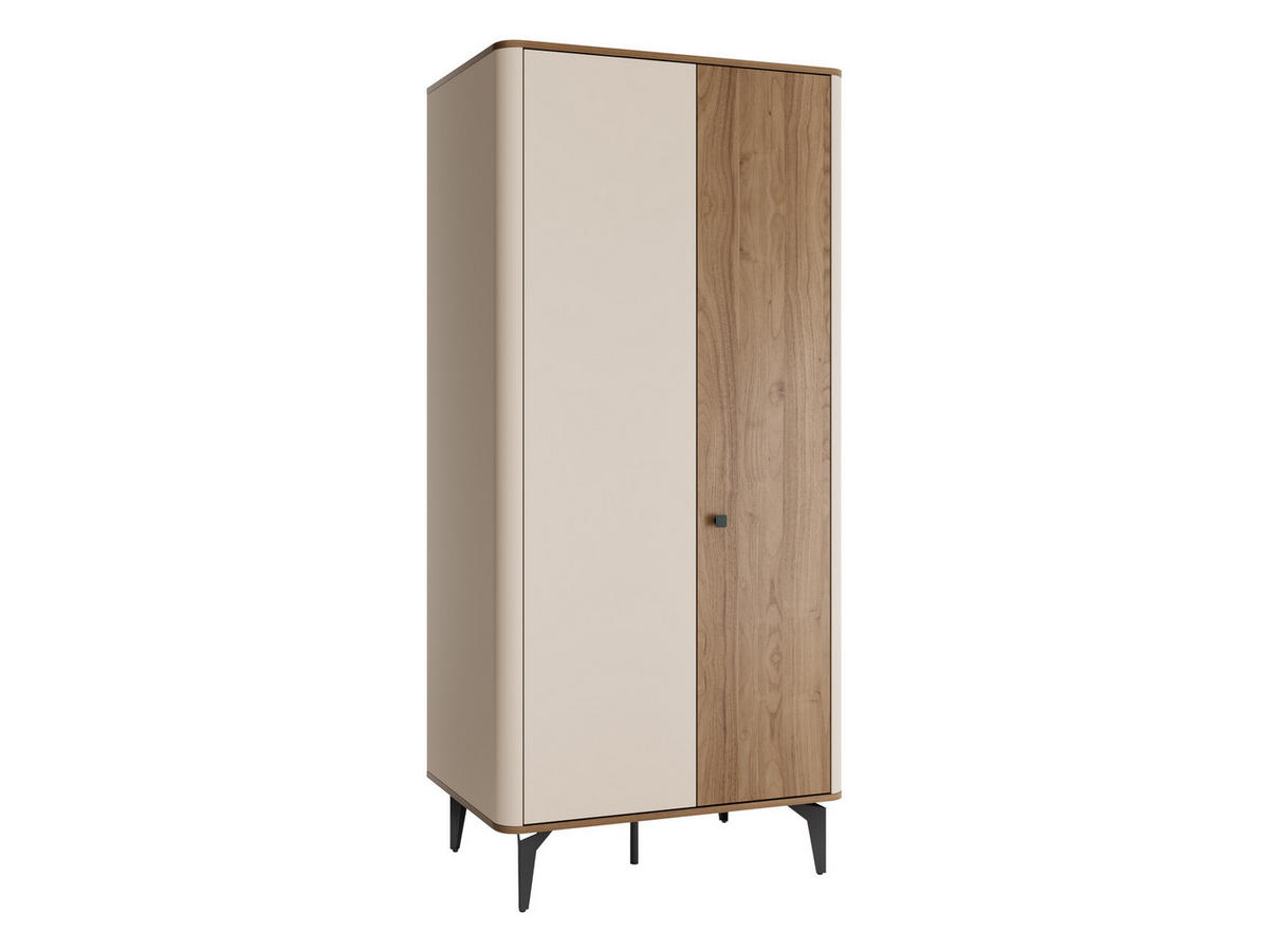 DULAP Aurena AU01 - cașmir/culoare lemn de nuc, compozit lemnos/metal (89/190/53cm) - MIRJAN24