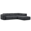 3-SITZER ECKSOFA mit Recamiere - Schwarz/Grau, Textil (295/231cm) - home24