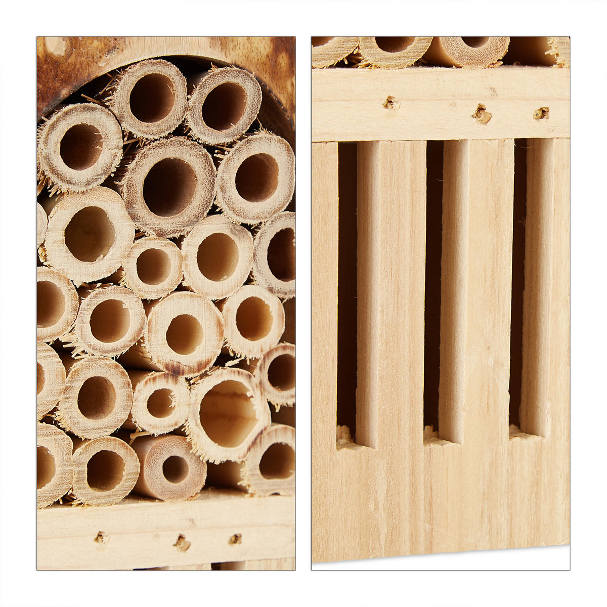 INSEKTENHOTEL - Hellbraun, Holz (13.5/20/10cm) - Relaxdays
