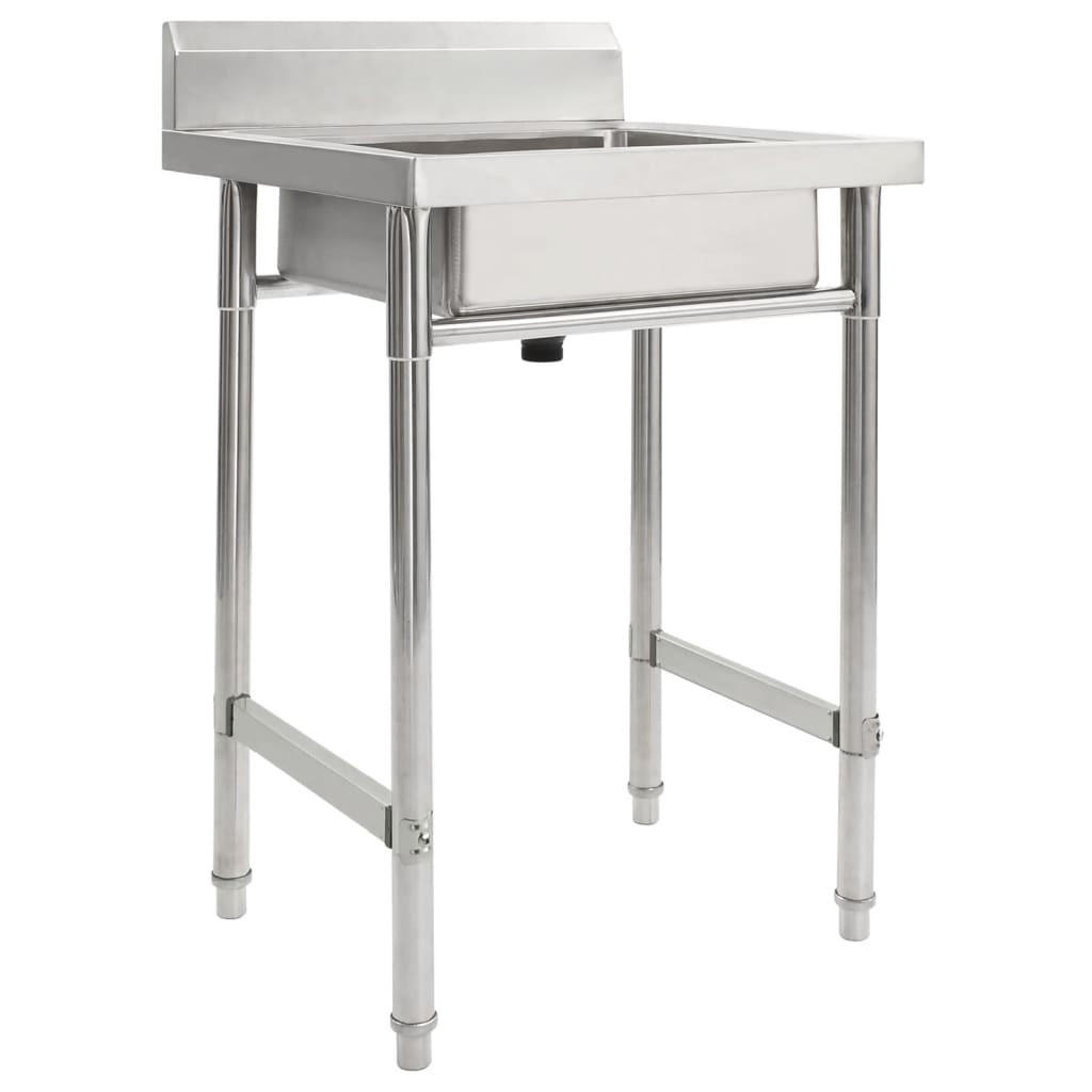 KÜCHENSPÜLE Einzelbecken Edelstahl - Silberfarben, Metall (60/85/60cm) - vidaXL