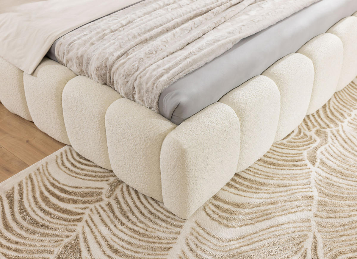 POLSTERBETT MIA mit Bettkasten 180x200,Bubble Bett,Doppelbett mit Stauraum,Lattenrost,Boxspringbett-Optik,ohne Matratze-Braun - Braun, Holz (180/200cm) - Furnistar
